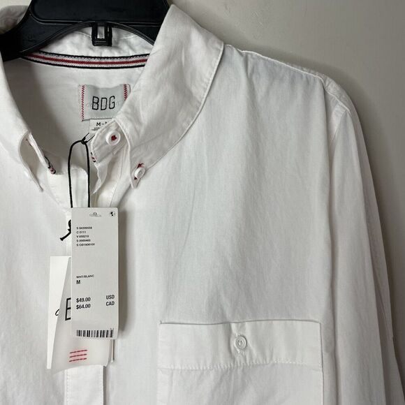 URBAN OUTFITTERS BDG Top Womens Medium White Button Down Crop NEW Blouse - Picture 5 of 13